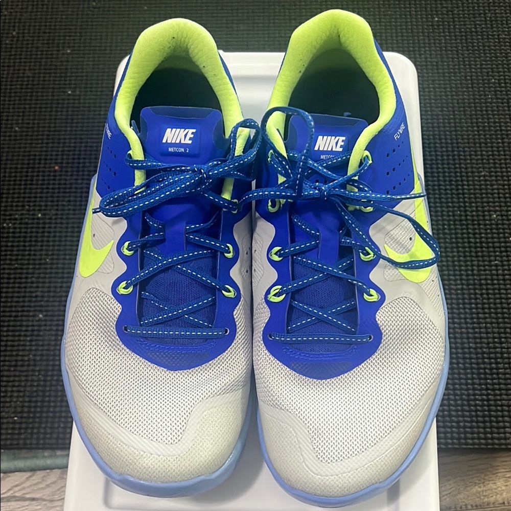 Nike Metcon 2 Blue and Lime Sneakers